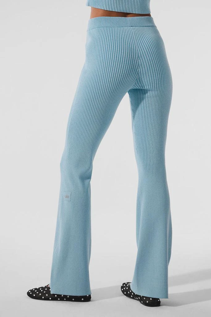 Alo Denim Knit High-Waist Flare Pant - Steel Grey/Anthracite 2