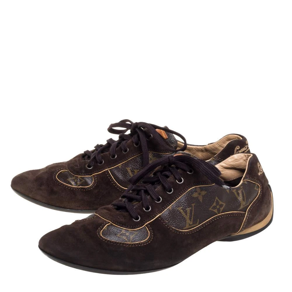 Louis Vuitton Louis Vuitton Brown Monogram Canvas And  Suede Sneakers Size 43.5 4