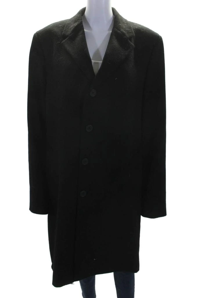 Not Available Cardinal of Canada Womens Cashmere Texture Long Pea Coat Black 1