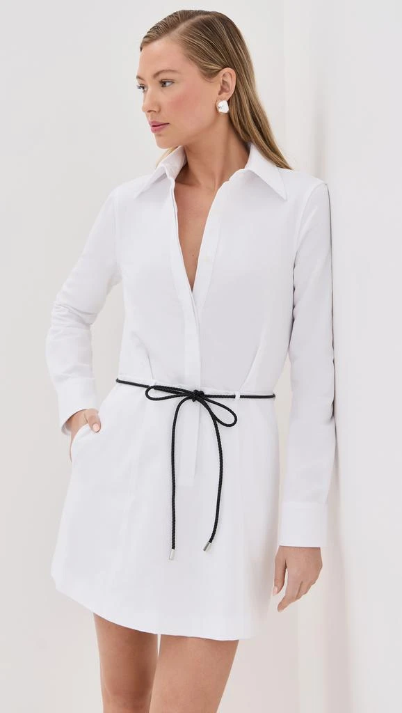 Brandon Maxwell The Lula Collared Shirt Dress with Mini Bubble Skirt 6