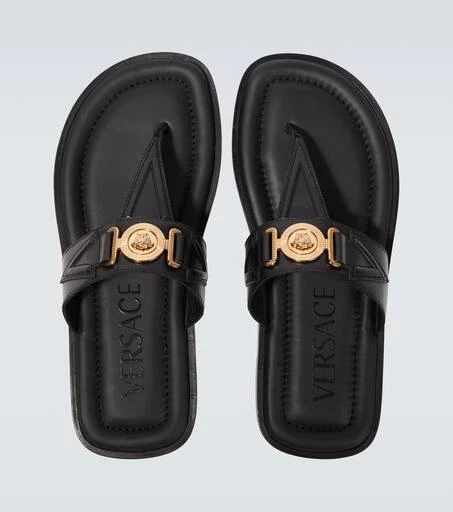 Versace Medusa leather thong sandals 4