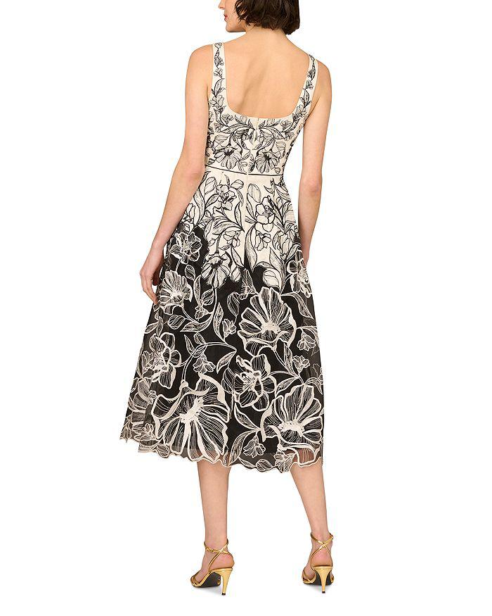 Aidan Mattox Embroidered Organza Midi Dress