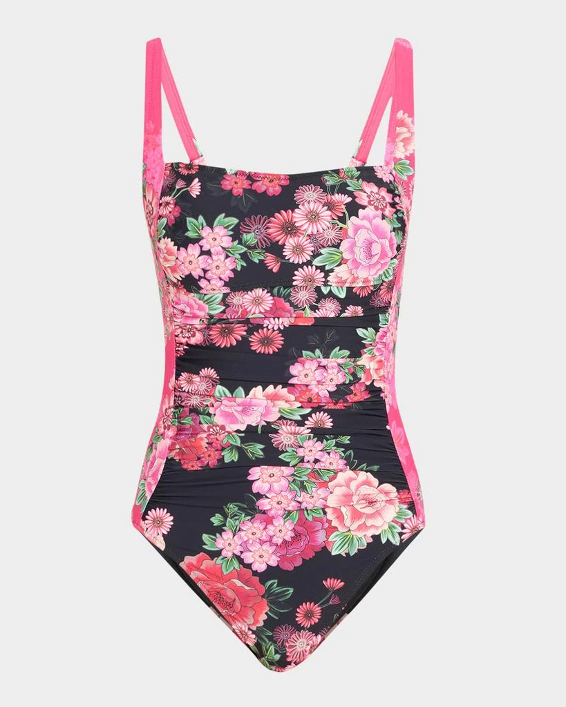 Johnny Was Blum Ruched One-Piece Swimsuit 1