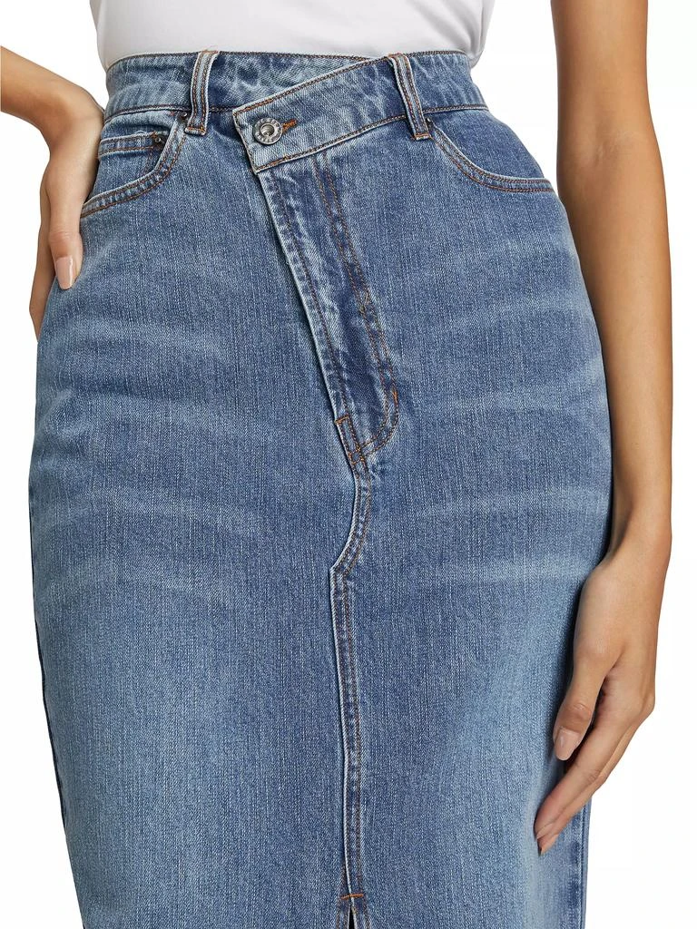 The Normal Brand Denim Raw-Cut Midi-Skirt 6