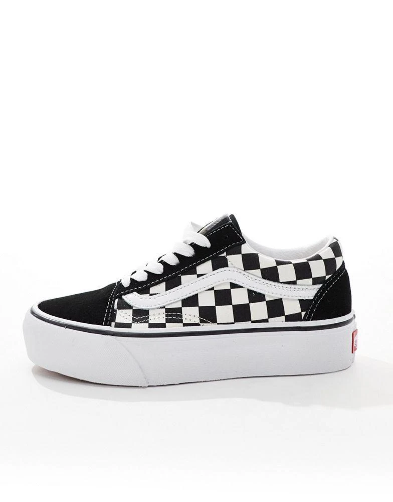 Vans Vans Checkerboard Old Skool Platform trainers in black and white 2