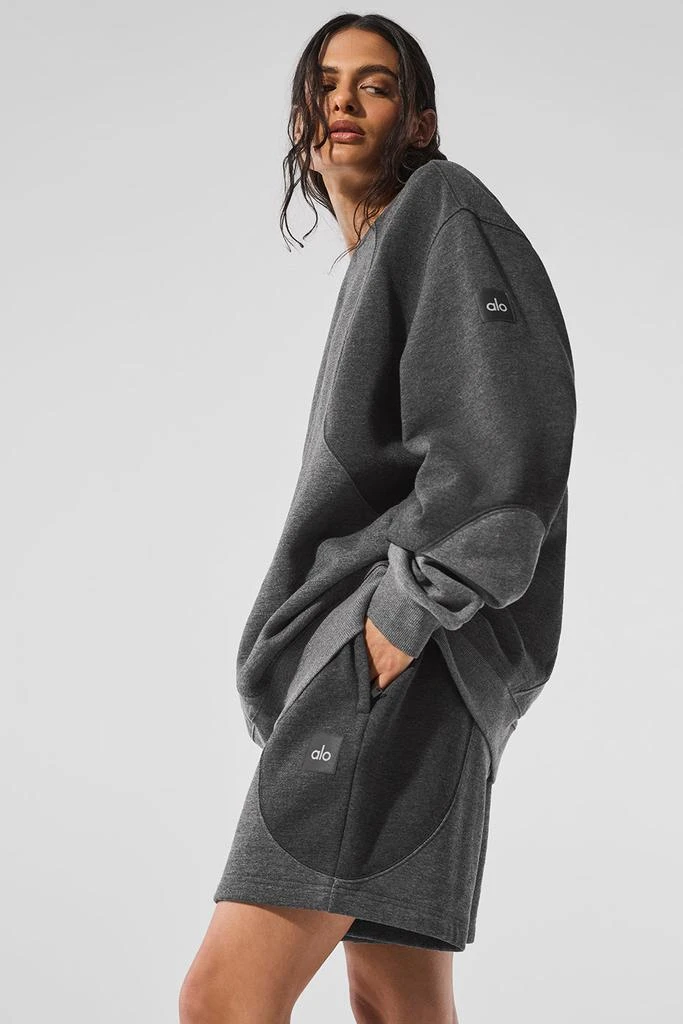 Alo Make Waves Crew Neck Pullover - Dark Heather Grey Tonal 4