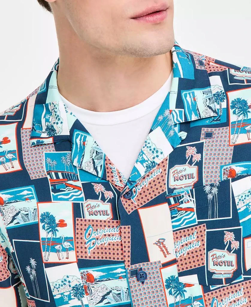 Original Penguin Men's Slim-Fit Tropical-Print Button-Down Camp Shirt 3