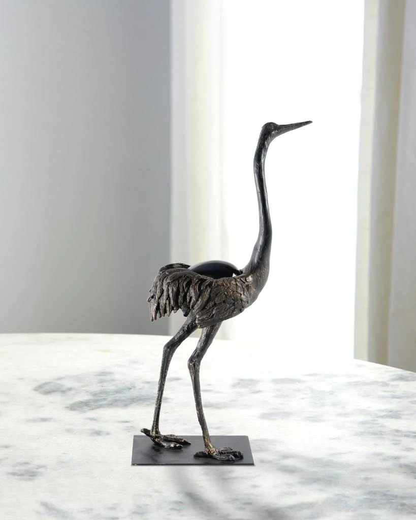 William D Scott Ostrich with Crystal Egg Sculpture 1