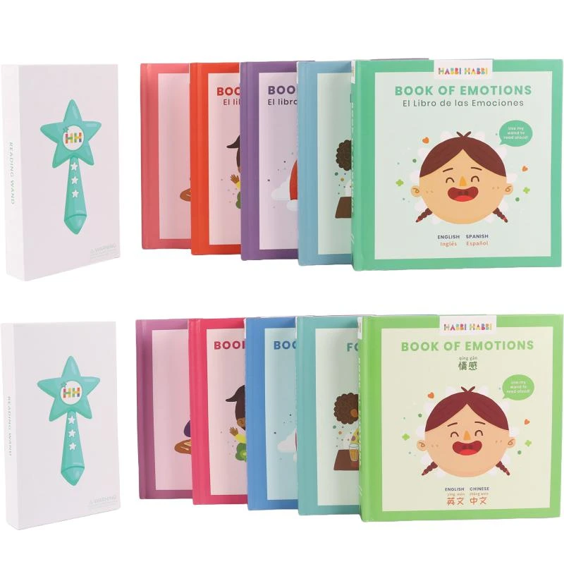 Habbi Habbi Starter set of bilingual books with magic wand english spanish and english chinese 1
