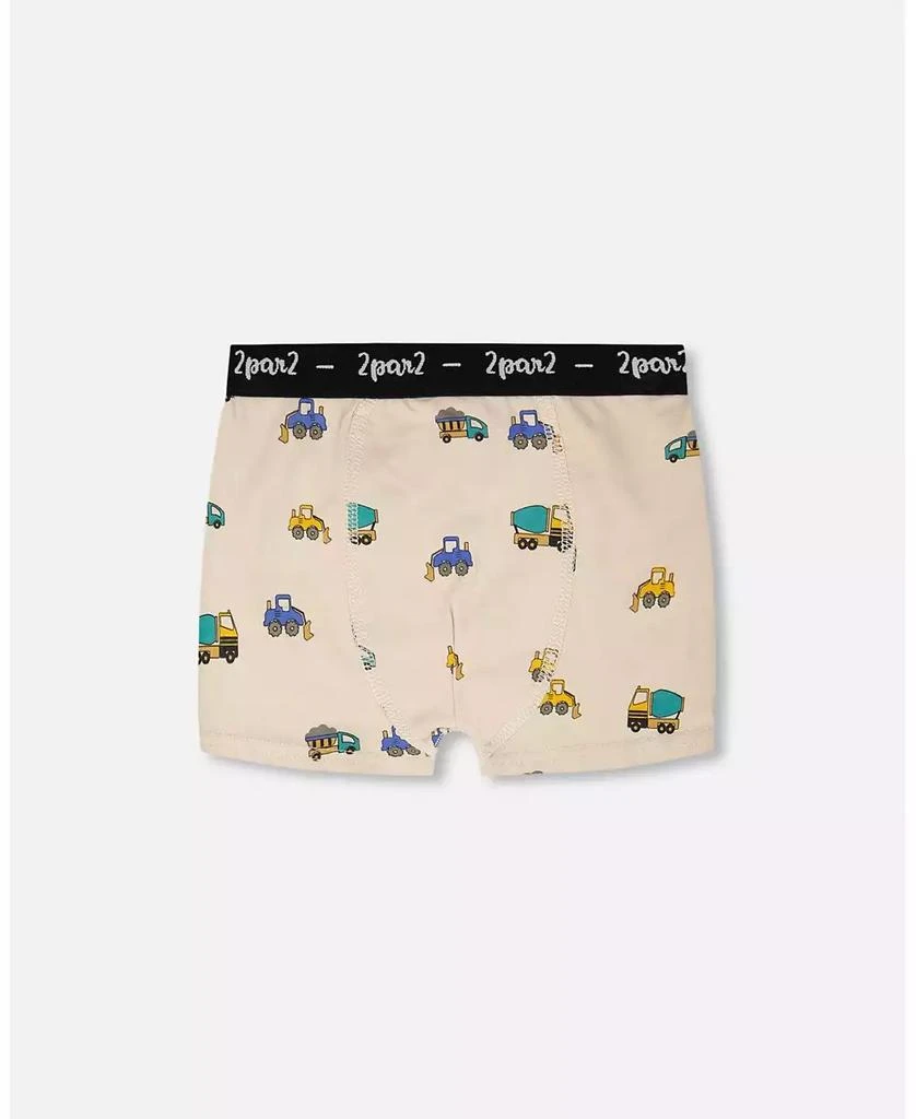 Deux par Deux Boy Cotton Boxer Truck Print