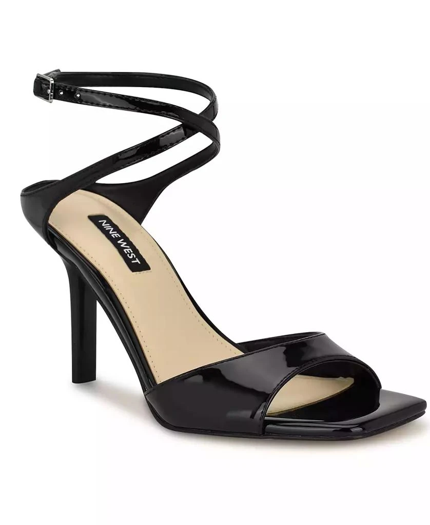 Nine West Women's Devans Strappy Square Toe Stiletto Sandals 1
