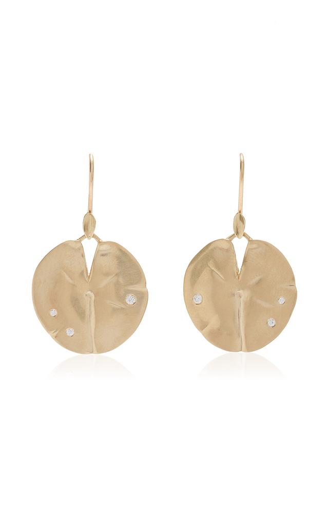 Annette Ferdinandsen Annette Ferdinandsen - Medium Lily Pad 14K Gold Diamond Earrings - Gold - OS - Moda Operandi - Gifts For Her