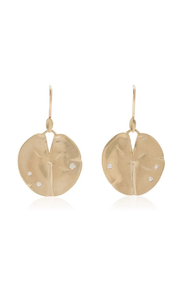 Annette Ferdinandsen Annette Ferdinandsen - Medium Lily Pad 14K Gold Diamond Earrings - Gold - OS - Moda Operandi - Gifts For Her 1