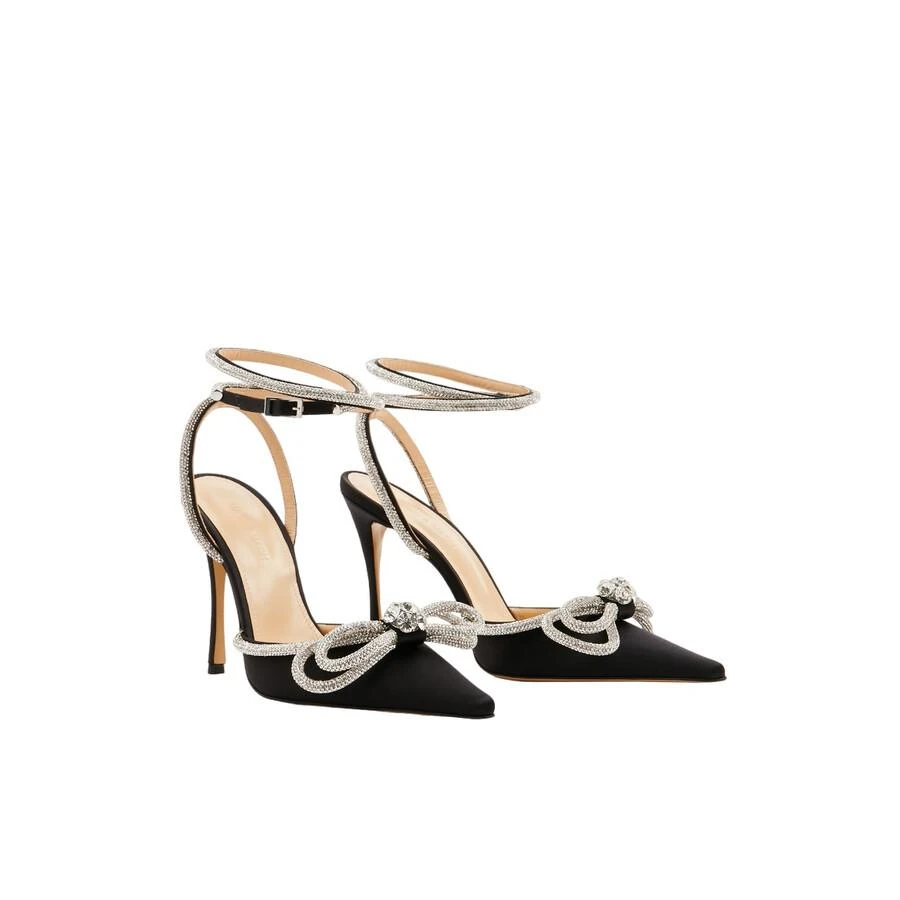 Mach 
Mach Ladies Black Satin 110  Double Crystal-Embellished Pumps 2