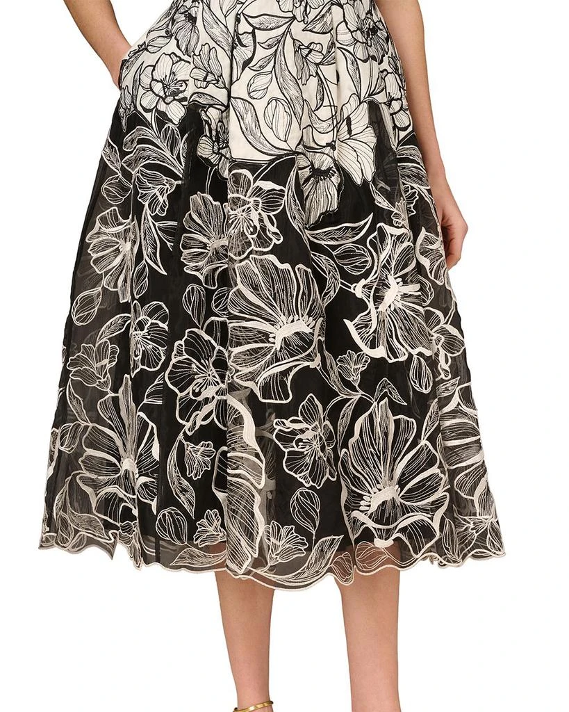 Aidan Mattox Embroidered Organza Midi Dress 5