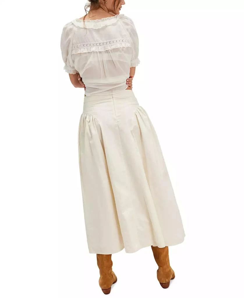 Free People Women's Katia Cotton Side-Ruched Maxi Skirt 3