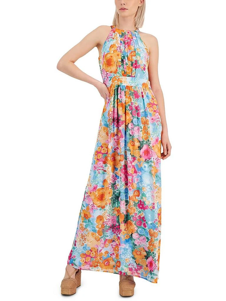INC International Womens Pleated Floral Print Maxi Dress 1