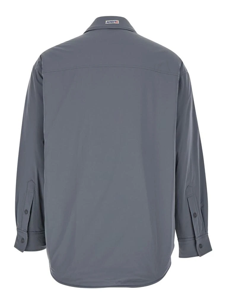 Autry Grey Jacket With Patch Pocket In Padded Fabric Man 2