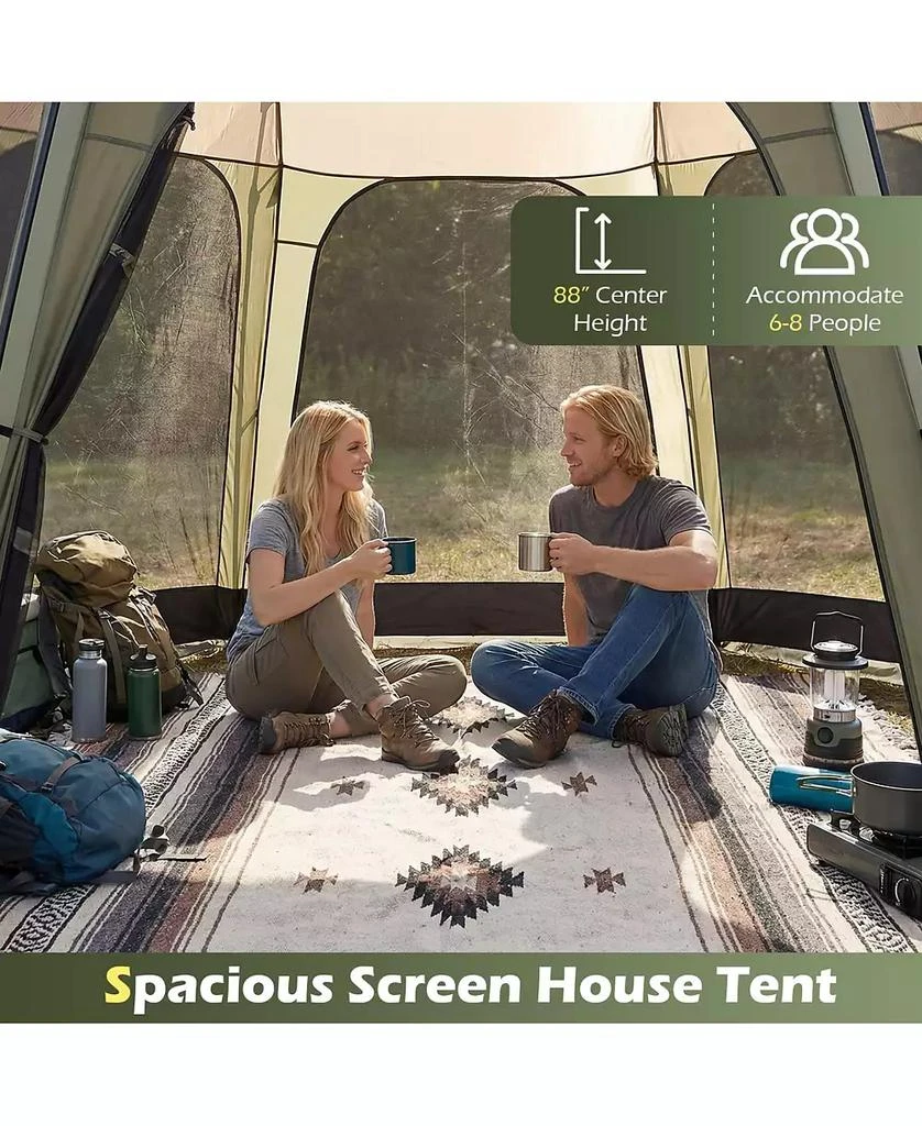 Mecale Netted Canopy Tent for 6-8 People with Zippered Door, Outdoor Screen Shelter 4