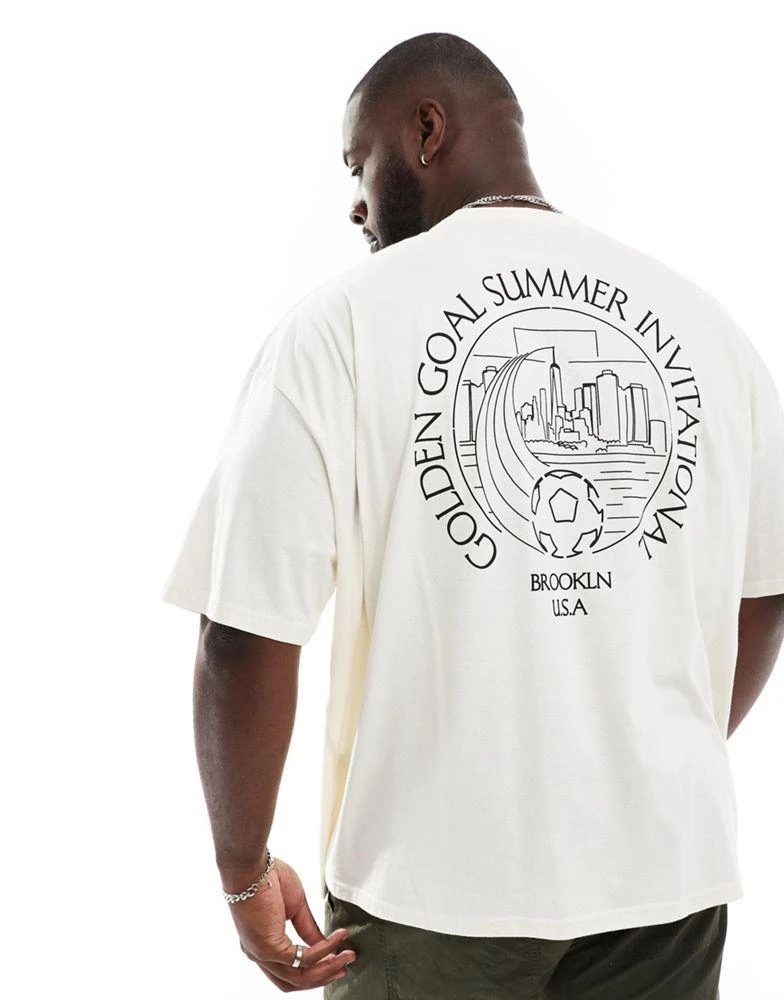 ASOS ASOS DESIGN oversized t-shirt with scenic back print in off white 3
