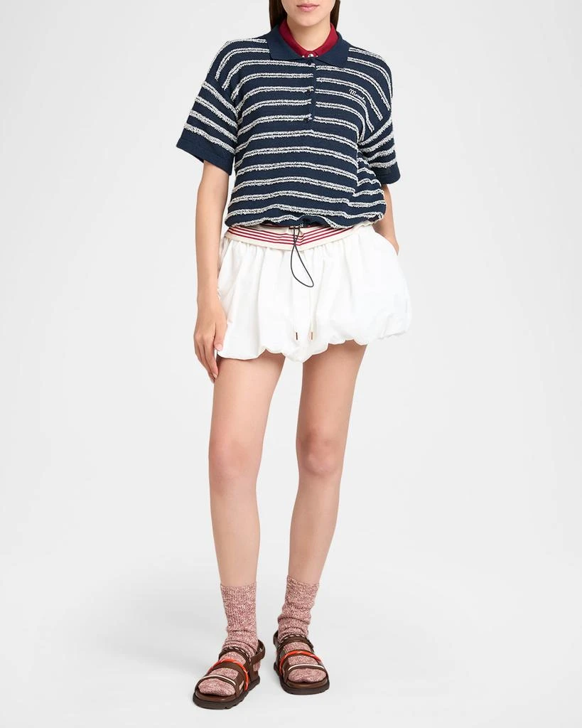 Moncler Short-Sleeve Cotton Terry Polo Top 2