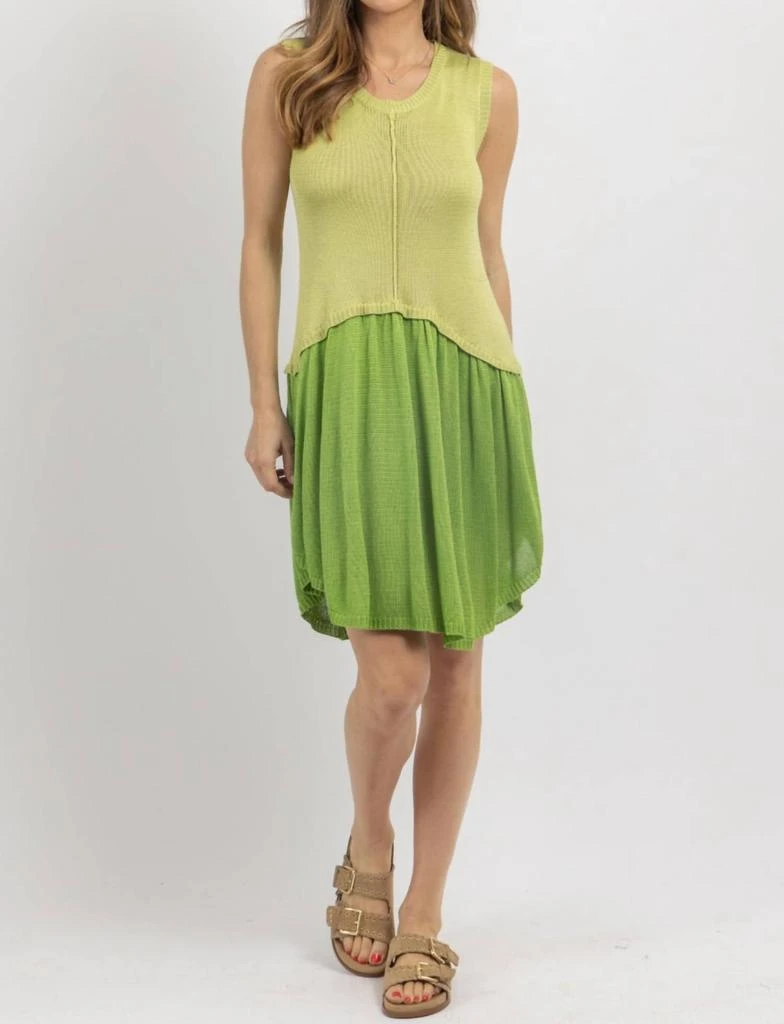 Ooh Fashion Cass Knit Mini Dress In Green - Green - Large
