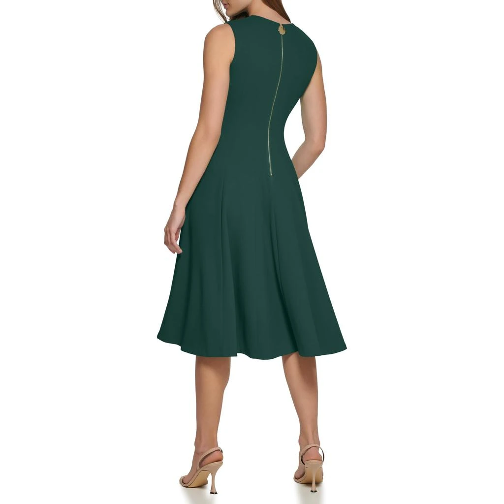 Calvin Klein Scuba Crepe V-Neck Fit And Flare - Dresses & Skirts - Free  Shipping - BeyondStyle