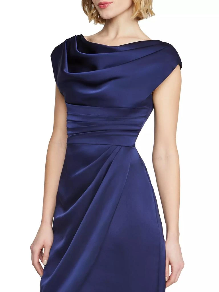 Theia Ivy Gathered Satin Cocktail Dress 5