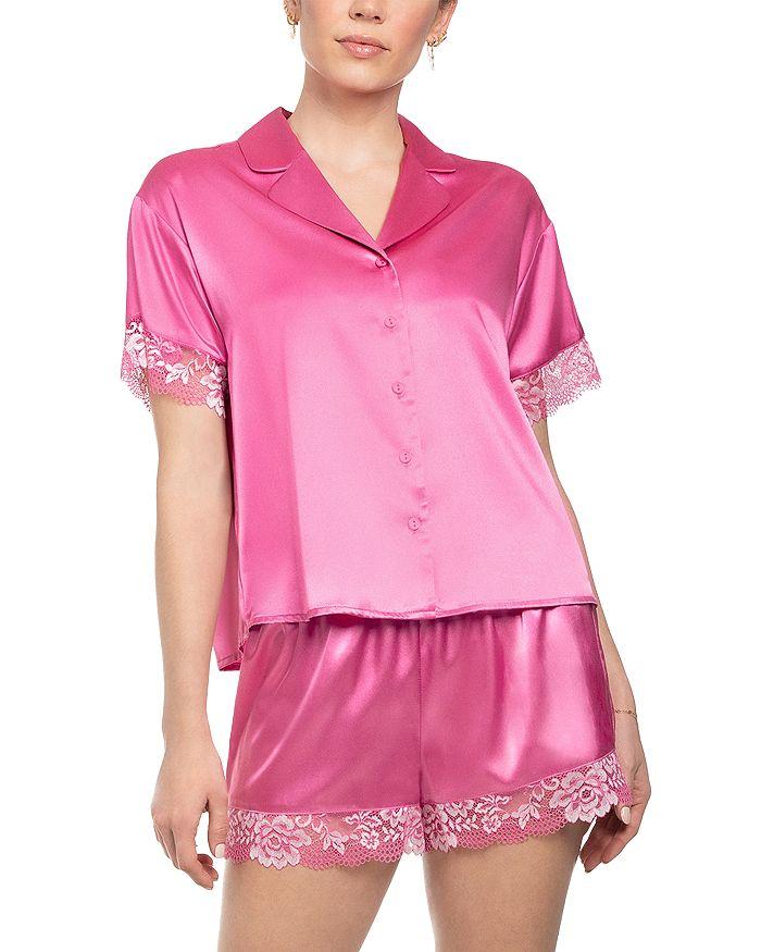 In Bloom Satin Floral Lace Shortie Pajama Set