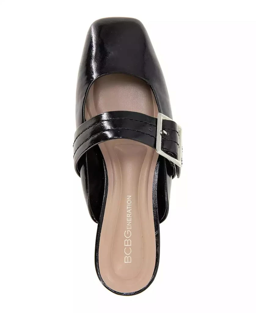 BCBG Women's Hope Square Toe Buckle Slide Flat Mules 4