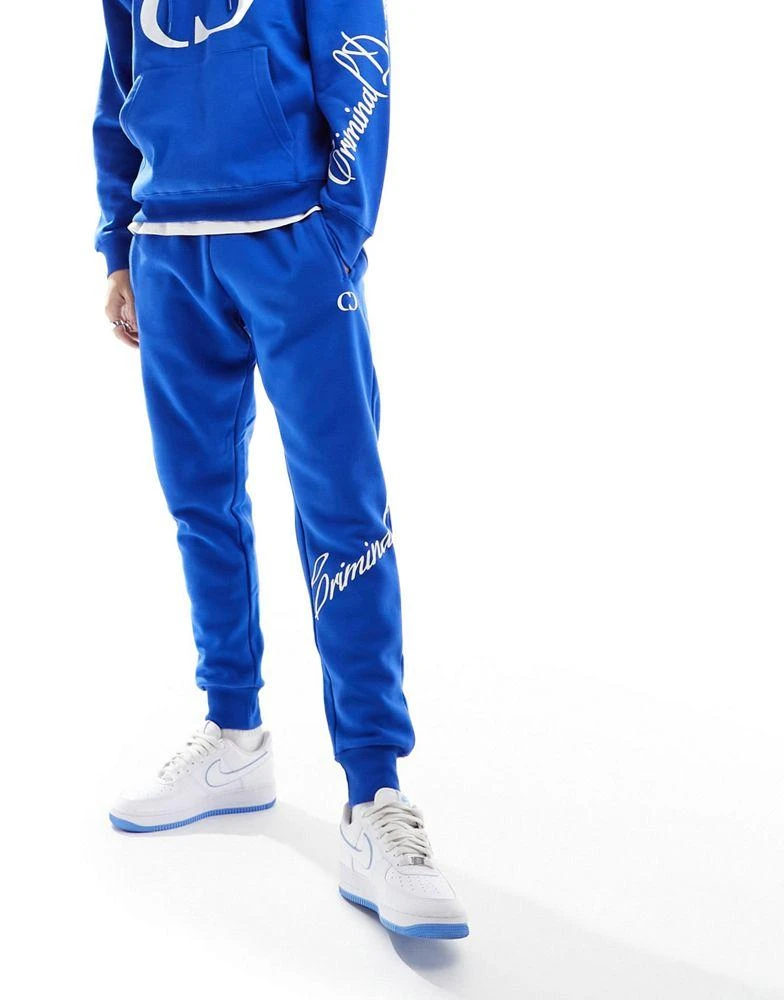 Criminal Damage Criminal Damage jogger with cd logo in cobalt blue 2