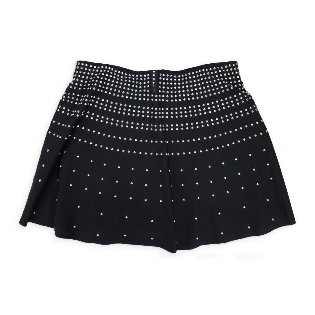 Adam Selman SPORTY BLACK/SILVER FLARED MINISKIRT