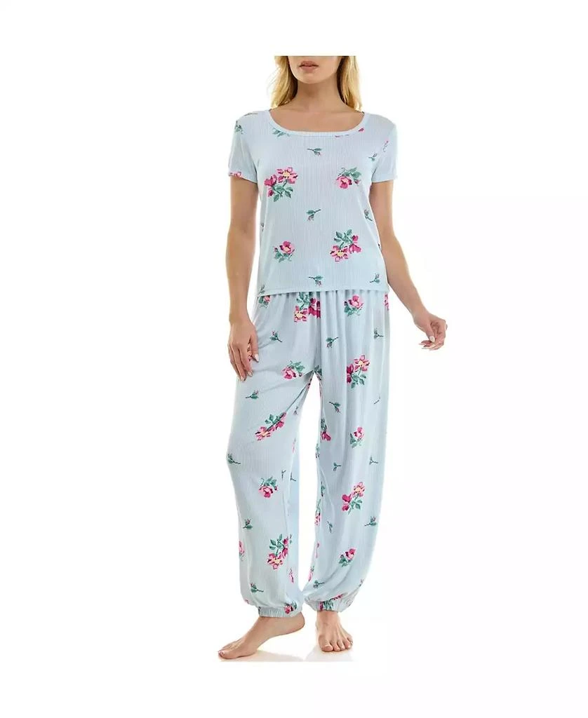 Roudelain Women
s Short-Sleeve T-Shirt 
Balloon Pants, 2-Piece Pajama Set 3
