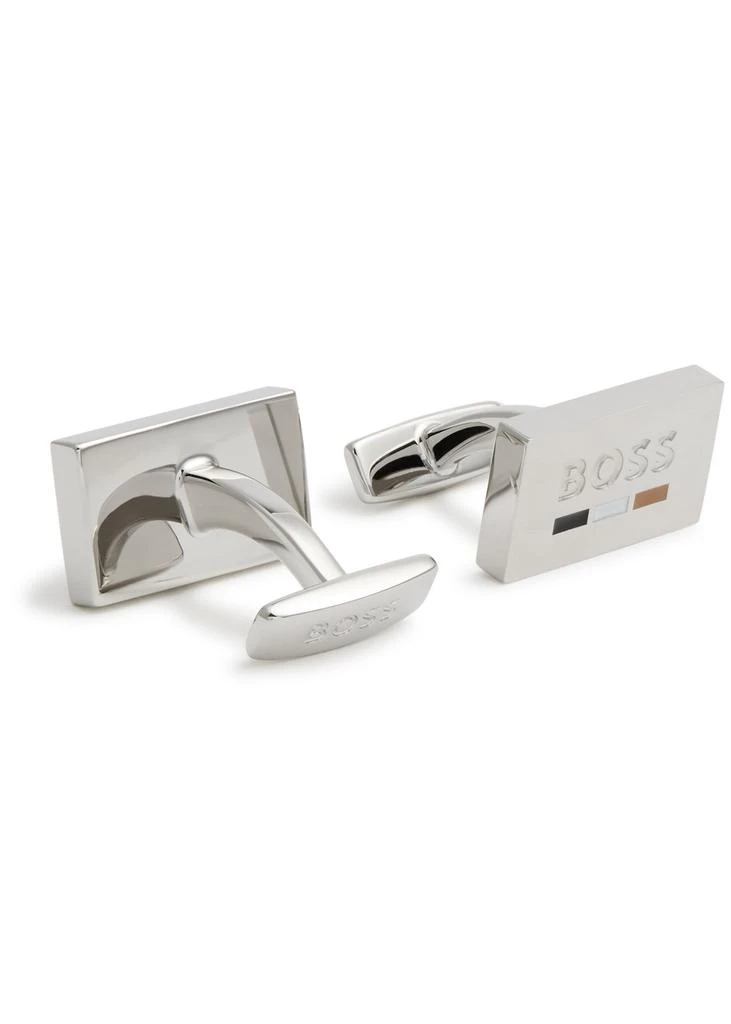 Hugo Boss Logo-engraved metal cufflinks 1