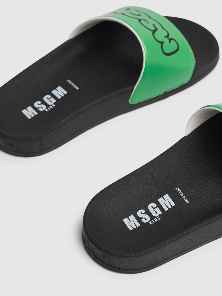 MSGM Logo Print Rubber Slide Sandals 2