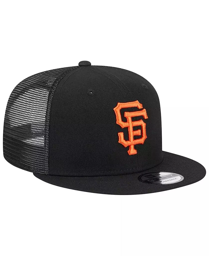 New Era Men's Black San Francisco Giants Team Color Trucker 9FIFTY Snapback Hat 3