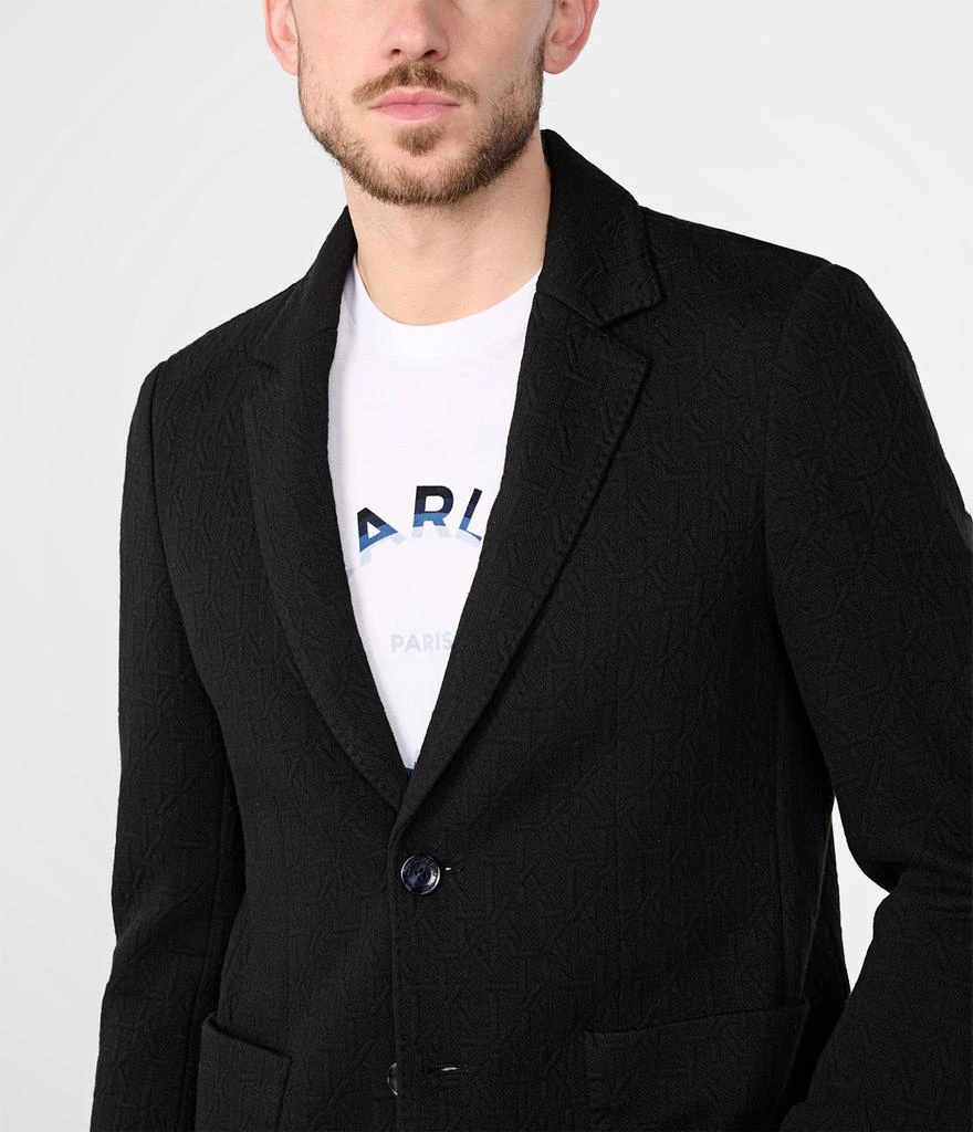 Karl Lagerfeld Paris MONOGRAM TEXTURED TWO-BUTTON BLAZER 3
