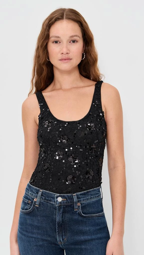 Generation Love Dina Sequin Lace Thong Bodysuit
