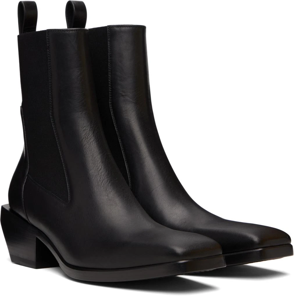 Rick Owens Black Concordians Heeled Sliver Chelsea Boots 4