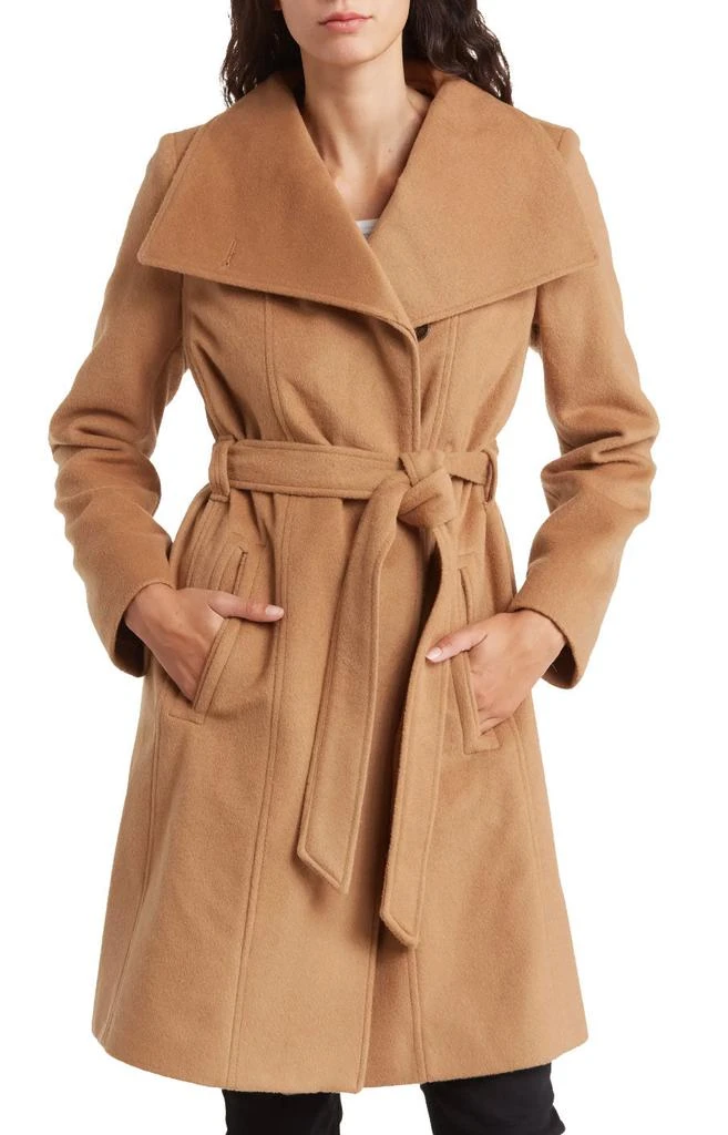 MICHAEL Michael Kors Michael Michael Kors Wool Belted Wrap Solid Camel Coat 1