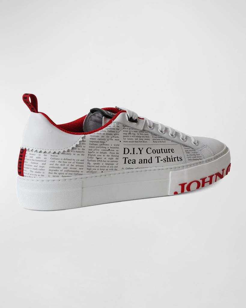 John Galliano Paris Men's Gazette Low-Top Leather Sneakers 3