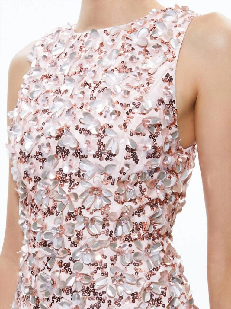 Alice + Olivia Lindsey Embellished Mini Gown In Blush/rose Gold 3