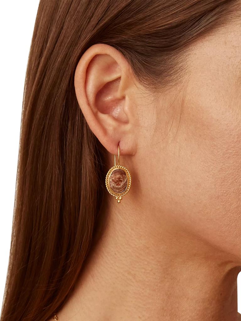 Chan Luu 18K-Gold-Plated & Emerald Drop Earrings