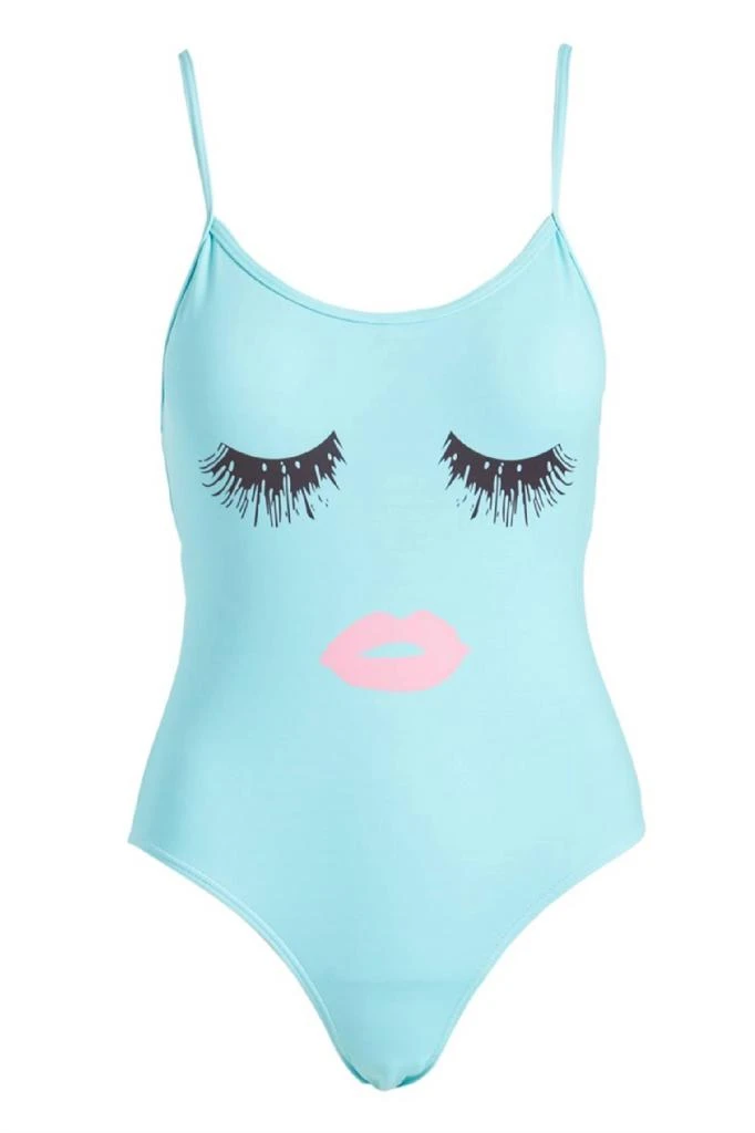 ENVYA Women's Mother-Daughter Duo One Piece In Teal Eyelash 2