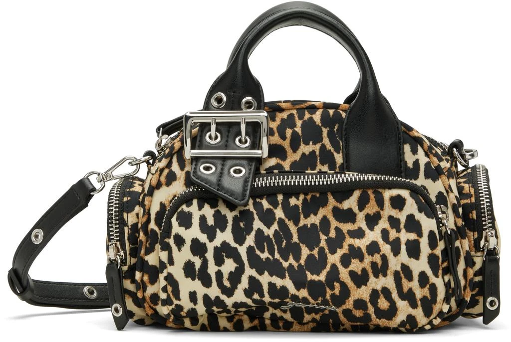 Ganni Beige & Black Leopard Mini Polochon Bag 1