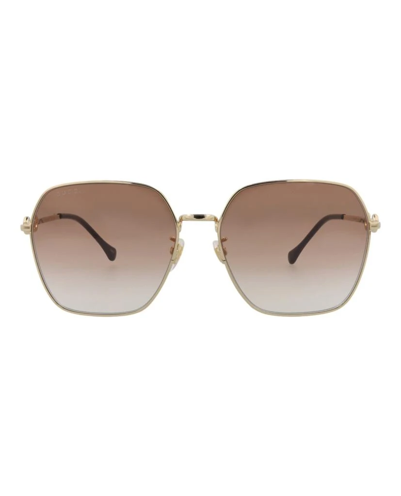 Gucci Square-Frame Metal Sunglasses 1