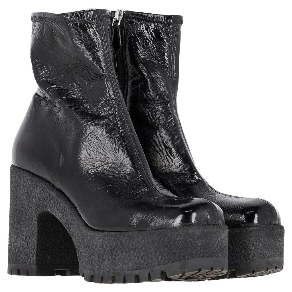 Miu Miu Stretch Platform Boots in Black Naplak Leather 4