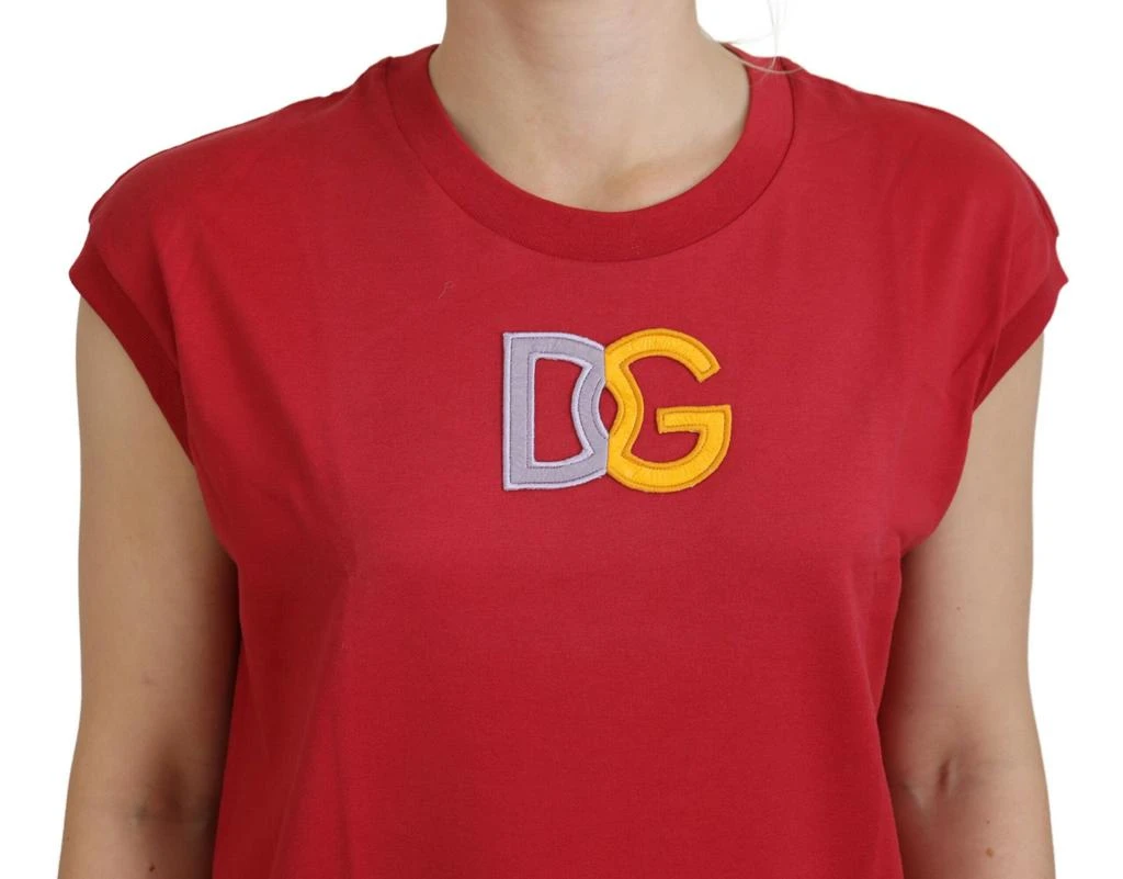 Dolce & Gabbana Red Cotton DG Logo Tank Top T-shirt 4