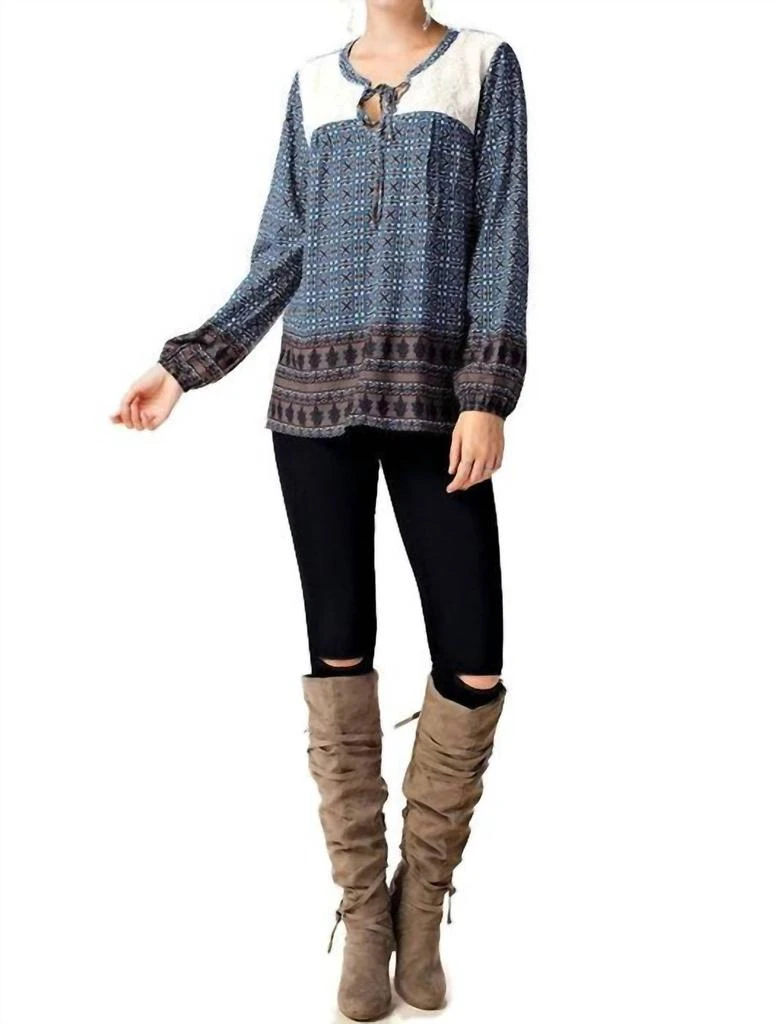Kori Kori - Border Print Lace Top 3