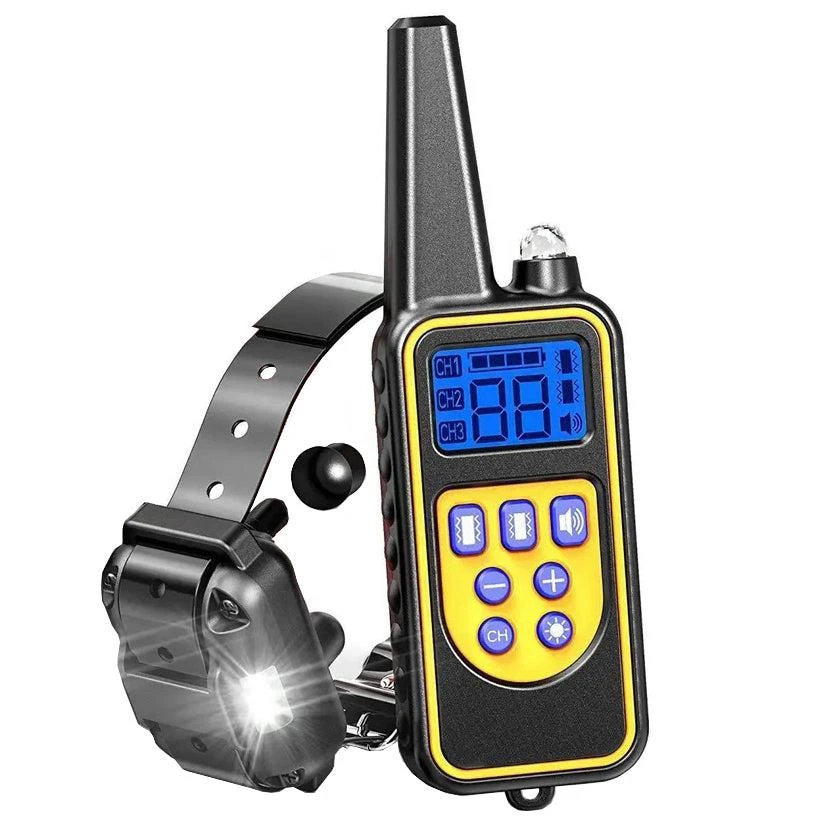 Pet Life Barkshield LED 1-to-3 Dog 900 Yard Range 7-Level Vibration and Sound Training Dog Collar - Black 5
